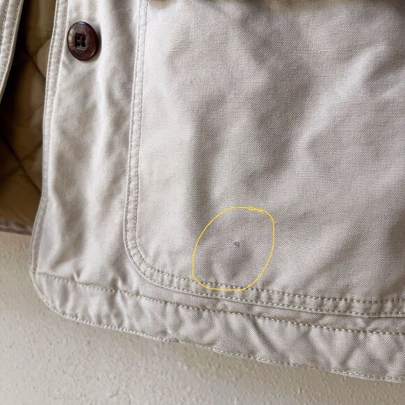 Vintage LL Bean Women’s Barn Coat Jacket Size Medium Tan Quilted Insulated 0WY28 - Picture 10 of 10